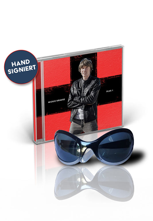 Mickie Krause - Plus 1 (handsignierte CD + Sonnenbrille) - CD + Brille